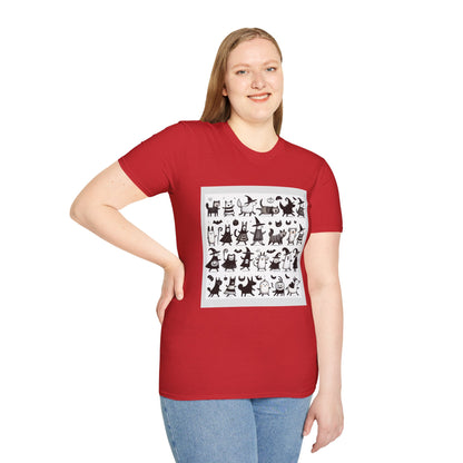 Cute Cartoon Characters Unisex T-Shirt, Graphic Tee, Fun Gift for Kids, Comfortable Apparel, Halloween, Birthday Shirt