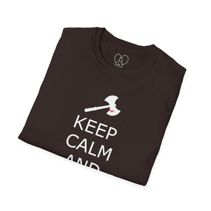 Keep Calm and Barbarian On Unisex Softstyle T-Shirt, Funny Graphic Tee, Gift for Comic Fans, Casual Wear, Great for Parties, Birthday Gift
