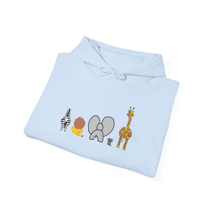 Whimsical Animal Sweatshirt, Cozy Unisex Hoodie for Kids & Teens, Fun Gift for Birthdays, Animal Lovers' Apparel