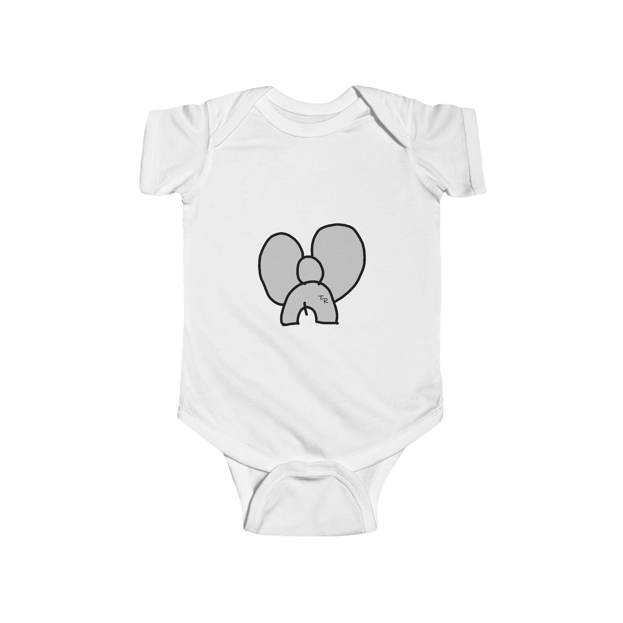 The TalleyRand & Co. Elephant on a Infant Baby Rib Bodysuit