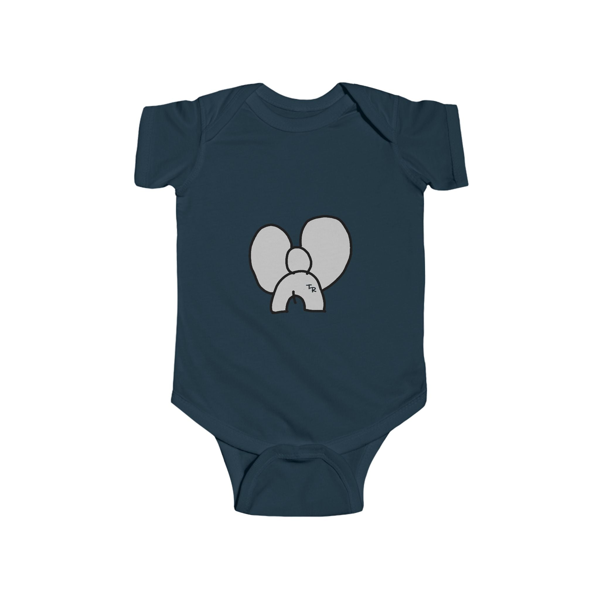The TalleyRand & Co. Elephant on a Infant Baby Rib Bodysuit