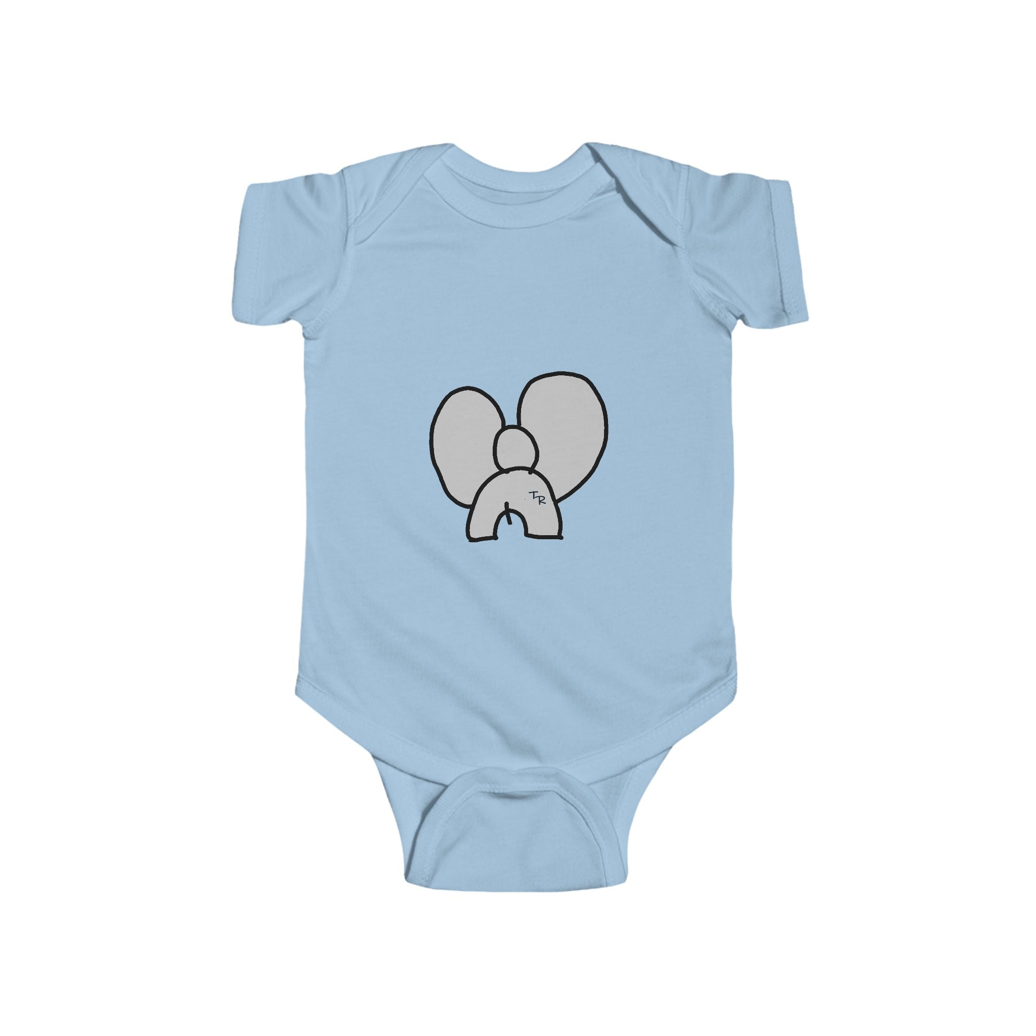 The TalleyRand & Co. Elephant on a Infant Baby Rib Bodysuit