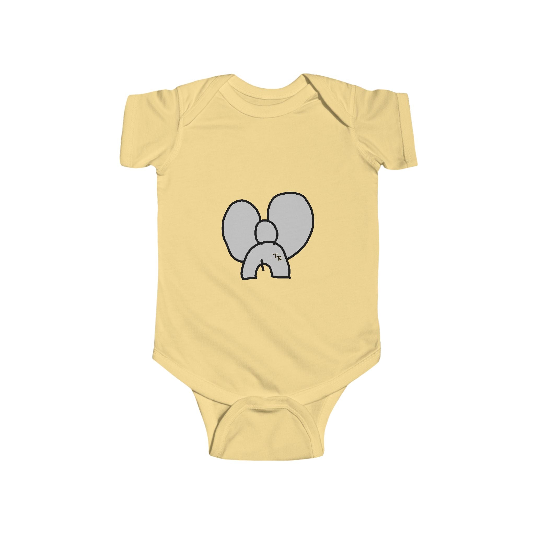 The TalleyRand & Co. Elephant on a Infant Baby Rib Bodysuit