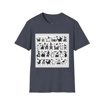 Cute Cartoon Characters Unisex T-Shirt, Graphic Tee, Fun Gift for Kids, Comfortable Apparel, Halloween, Birthday Shirt