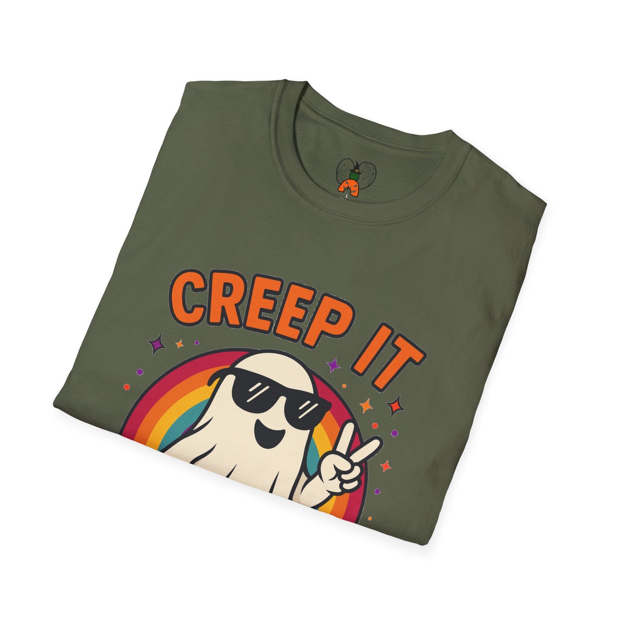 Creep It Real Ghost T-Shirt, Funny Ghost Tee, Unisex Halloween Shirt, Casual Everyday Wear, Gift for Halloween Lovers