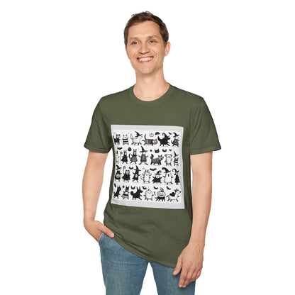 Cute Cartoon Characters Unisex T-Shirt, Graphic Tee, Fun Gift for Kids, Comfortable Apparel, Halloween, Birthday Shirt