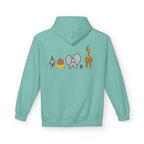 Safari Friends Hoodie — Cute Lion, Zebra, Elephant & Giraffe Graphic Pullover