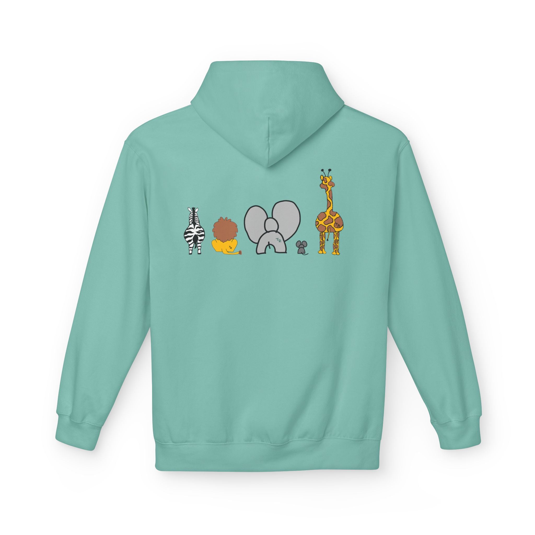Safari Friends Hoodie — Cute Lion, Zebra, Elephant & Giraffe Graphic Pullover