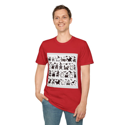 Cute Cartoon Characters Unisex T-Shirt, Graphic Tee, Fun Gift for Kids, Comfortable Apparel, Halloween, Birthday Shirt