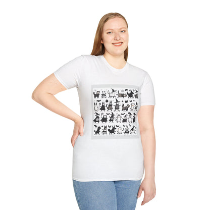 Cute Cartoon Characters Unisex T-Shirt, Graphic Tee, Fun Gift for Kids, Comfortable Apparel, Halloween, Birthday Shirt