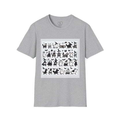 Cute Cartoon Characters Unisex T-Shirt, Graphic Tee, Fun Gift for Kids, Comfortable Apparel, Halloween, Birthday Shirt