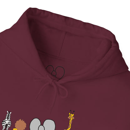 Whimsical Animal Sweatshirt, Cozy Unisex Hoodie for Kids & Teens, Fun Gift for Birthdays, Animal Lovers' Apparel