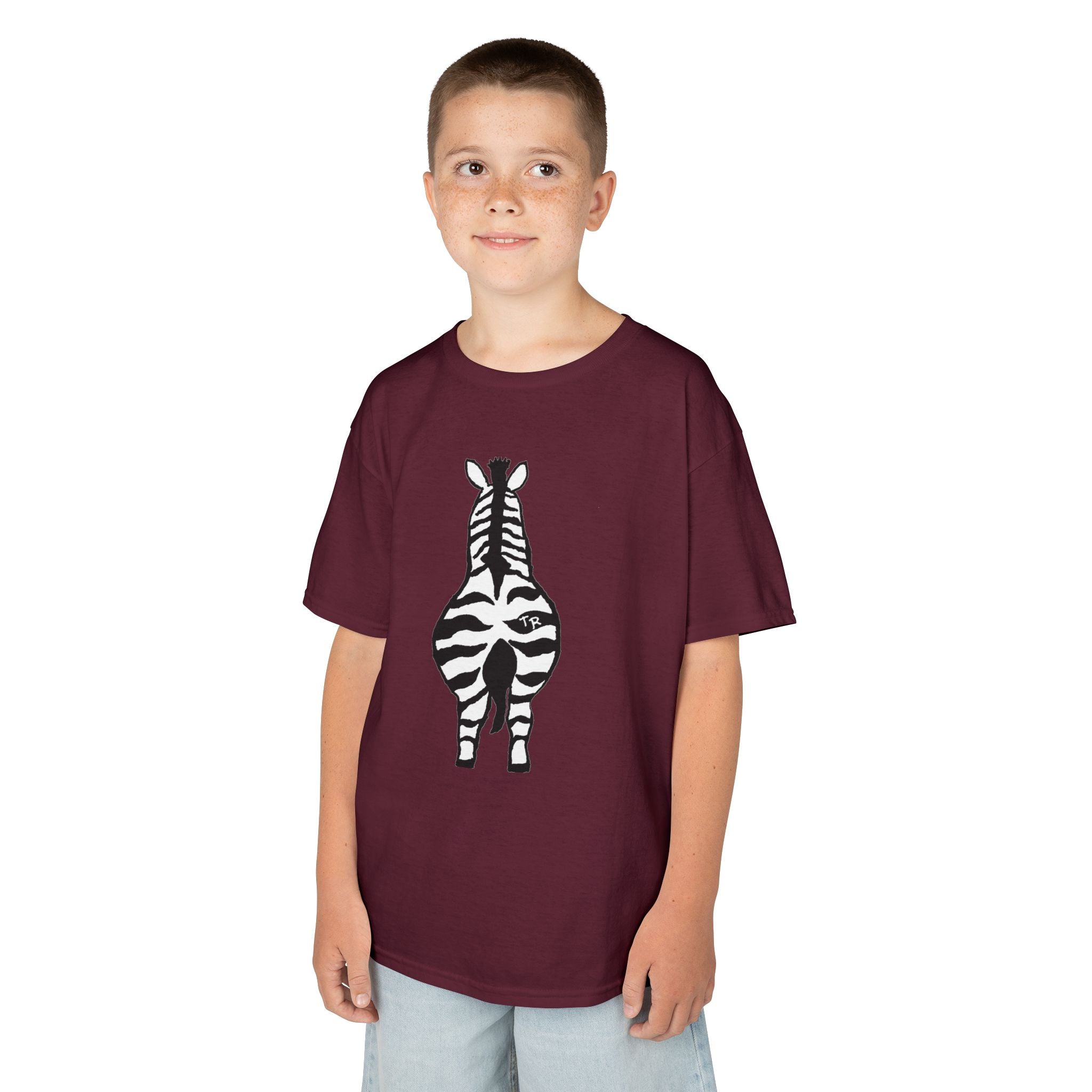 Talleyrand Bands Youth T-shirt with Zebra print front.