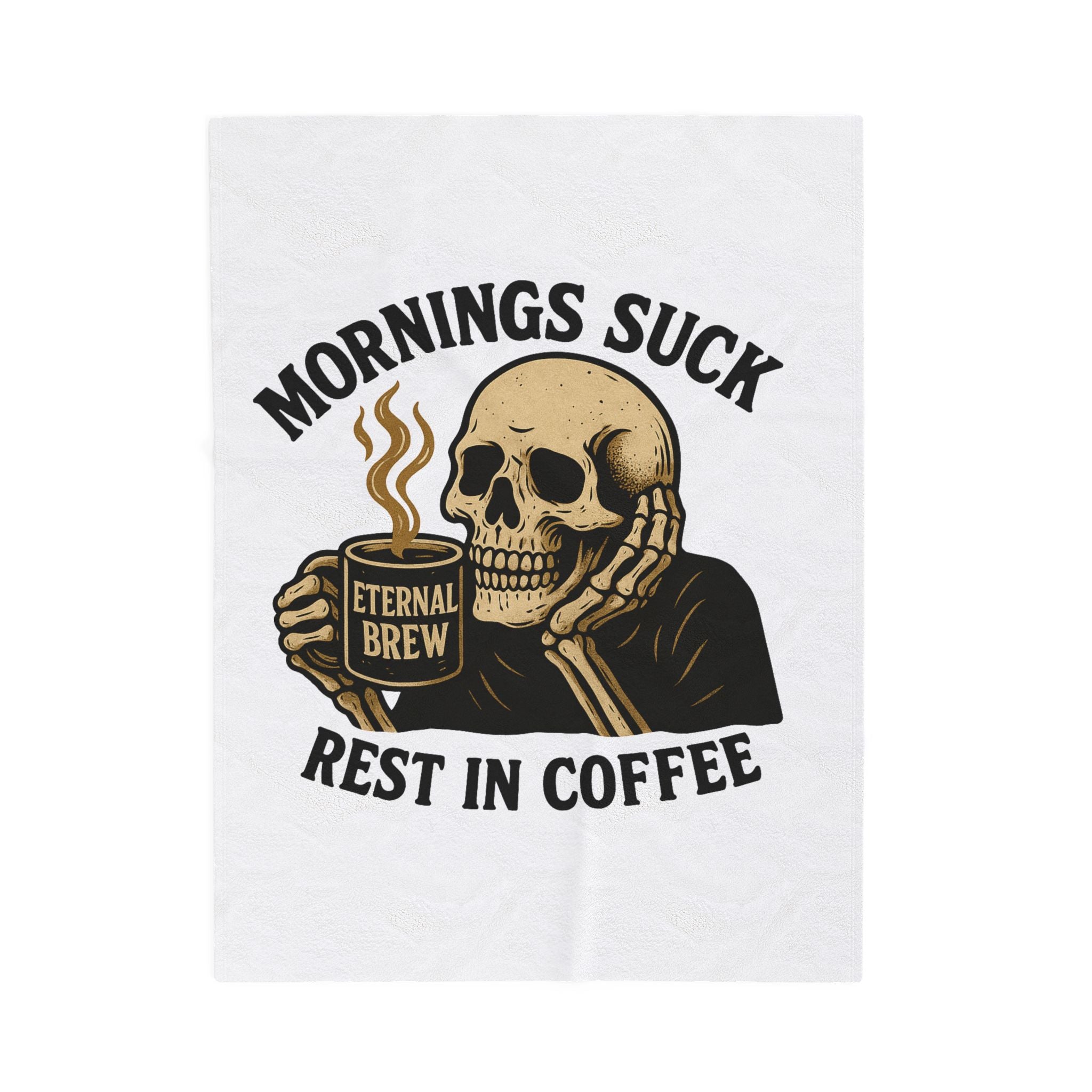 Velveteen Plush Blanket, Cozy Gift for Coffee Lovers, Home Decor, Funny Throw Blanket, Ideal for Mornings