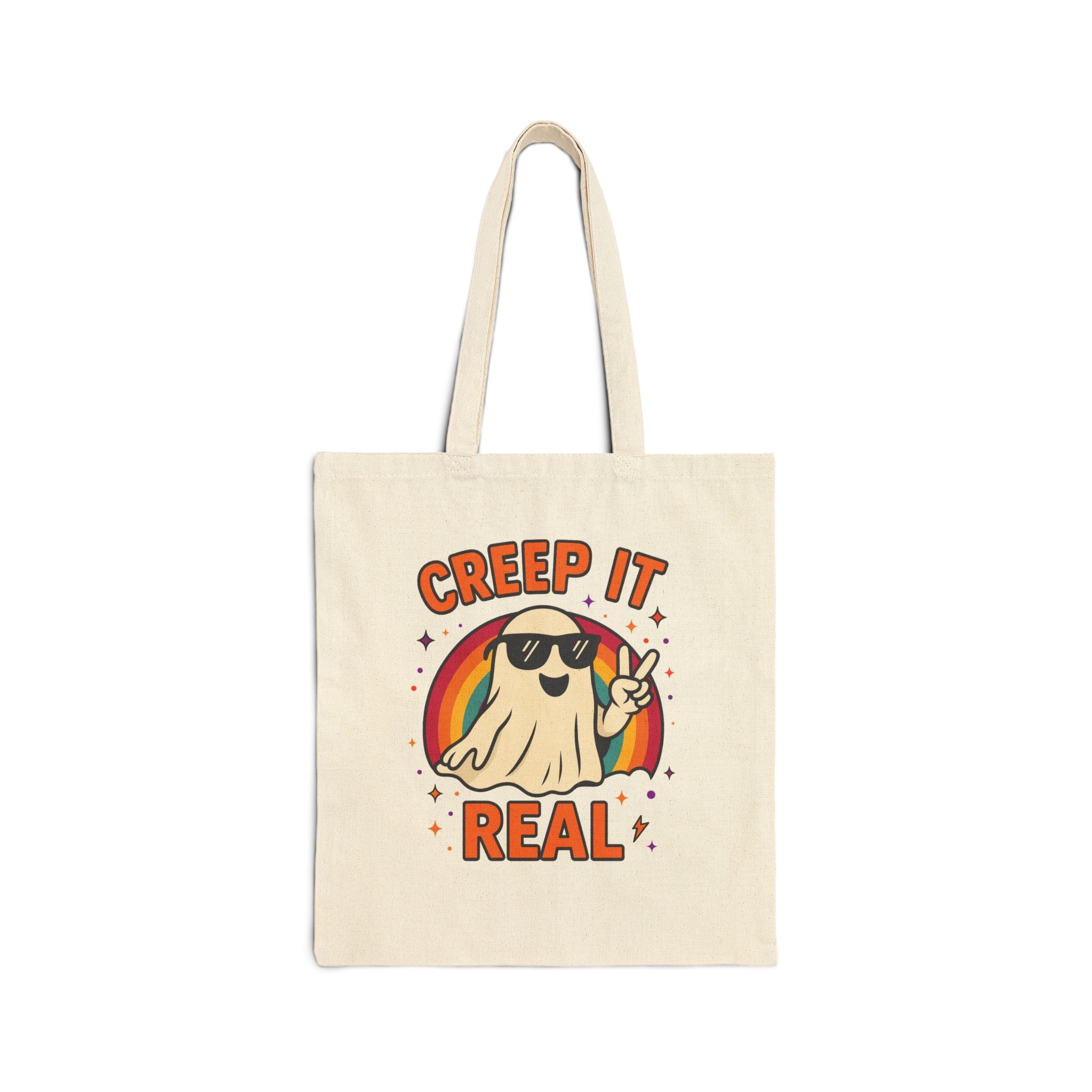 Halloween Ghost Tote Bag - Creep It Real, Eco-Friendly Shopping Bag, Fall Festival, Trick or Treat