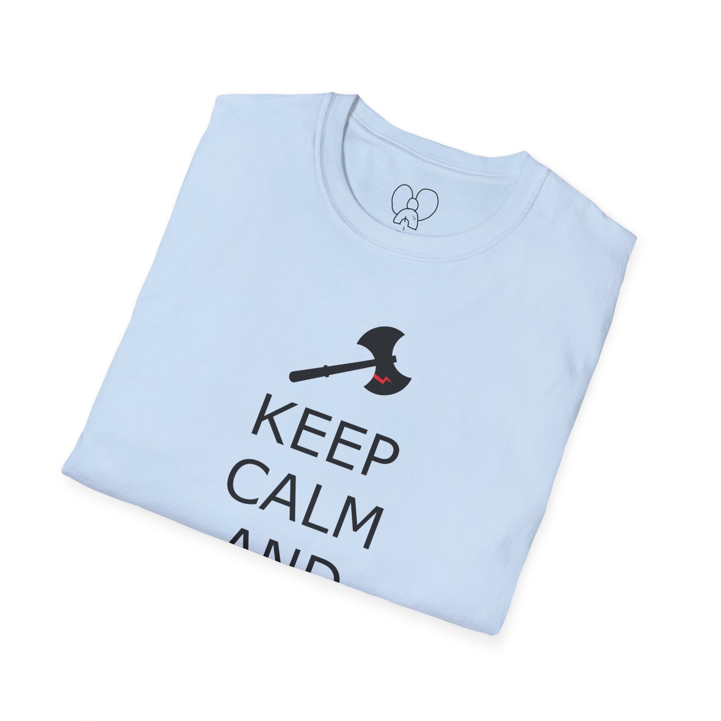 Keep Calm and Barbarian On Unisex Softstyle T-Shirt, Funny Graphic Tee, Gift for Comic Fans, Casual Wear, Great for Parties, Birthday Gift