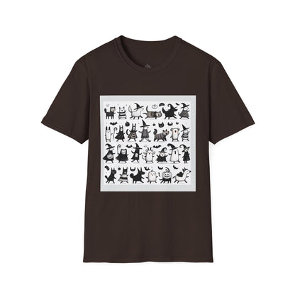 Cute Cartoon Characters Unisex T-Shirt, Graphic Tee, Fun Gift for Kids, Comfortable Apparel, Halloween, Birthday Shirt