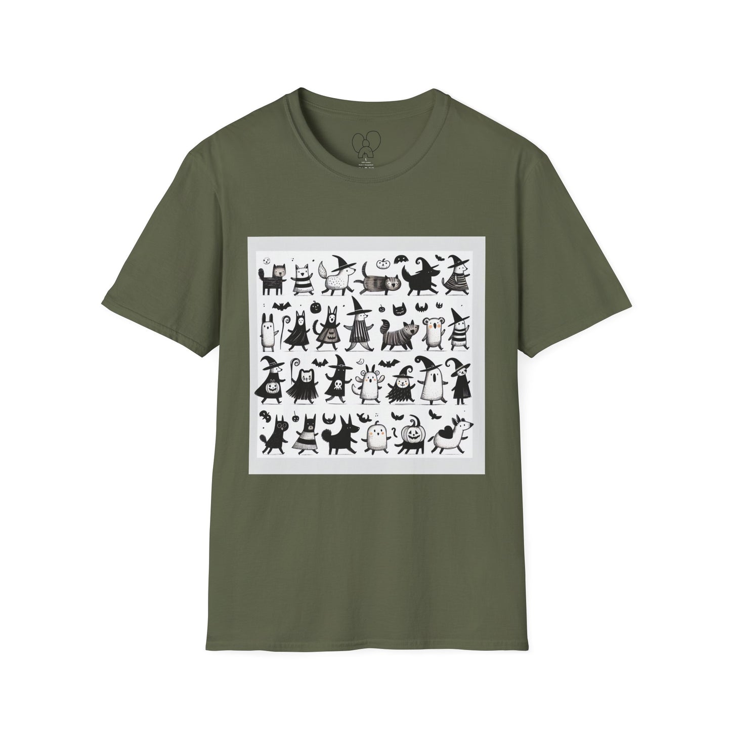 Cute Cartoon Characters Unisex T-Shirt, Graphic Tee, Fun Gift for Kids, Comfortable Apparel, Halloween, Birthday Shirt