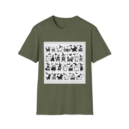 Cute Cartoon Characters Unisex T-Shirt, Graphic Tee, Fun Gift for Kids, Comfortable Apparel, Halloween, Birthday Shirt