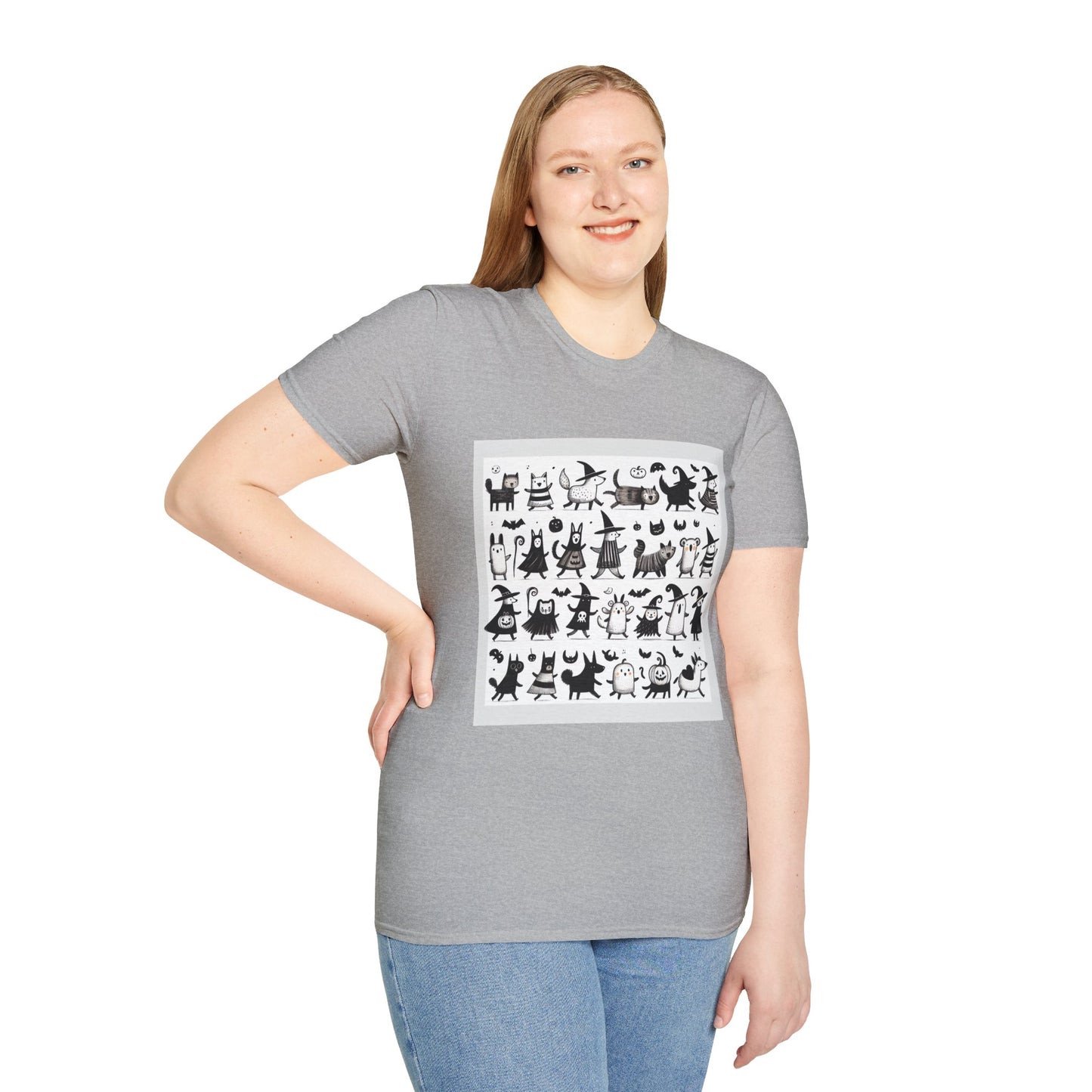 Cute Cartoon Characters Unisex T-Shirt, Graphic Tee, Fun Gift for Kids, Comfortable Apparel, Halloween, Birthday Shirt