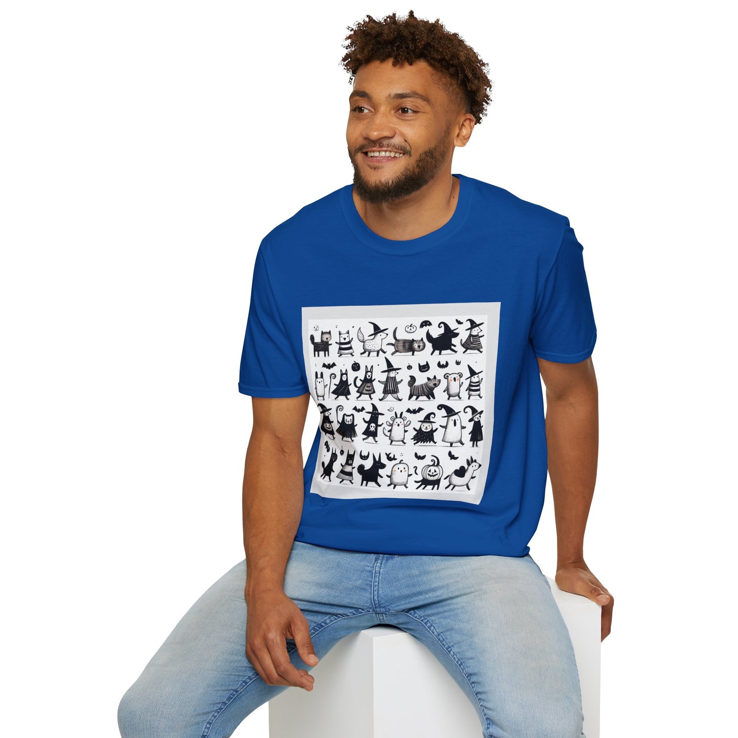 Cute Cartoon Characters Unisex T-Shirt, Graphic Tee, Fun Gift for Kids, Comfortable Apparel, Halloween, Birthday Shirt