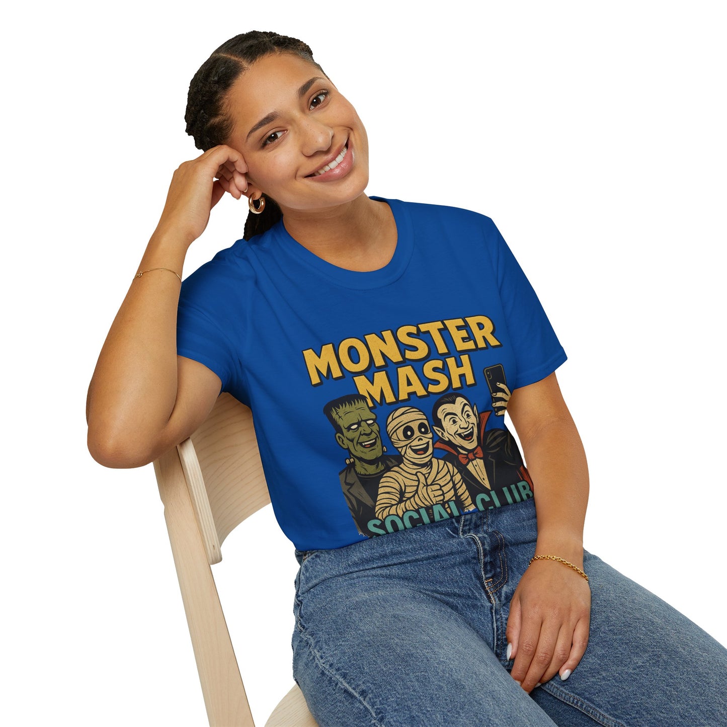 Halloween Monster Mash Social Club T-Shirt, Unisex Softstyle Tee, Spooky Party Shirt, Halloween Costume Tee, Fun Graphic Tee