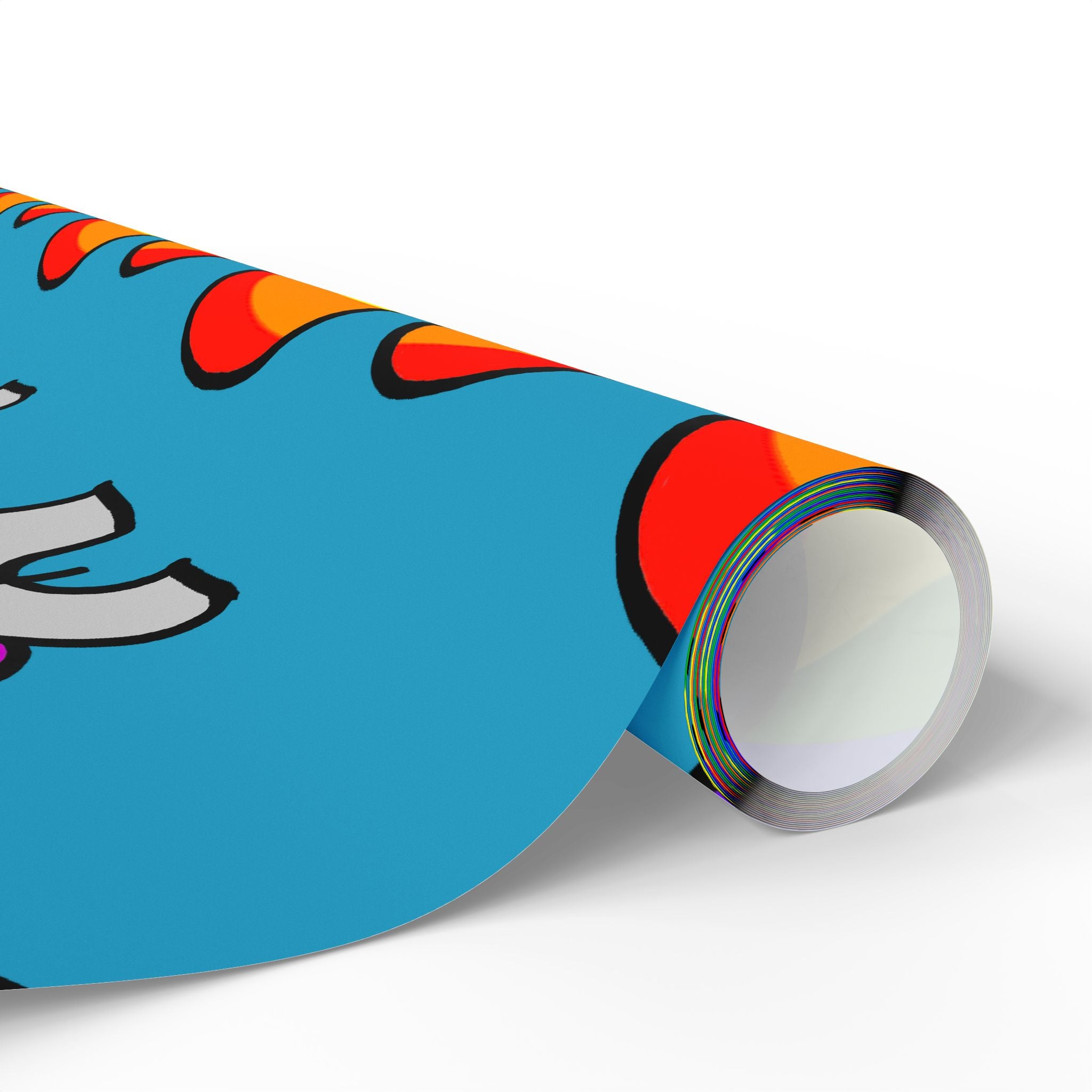 Rainbow Heart Elephant Wrapping Paper