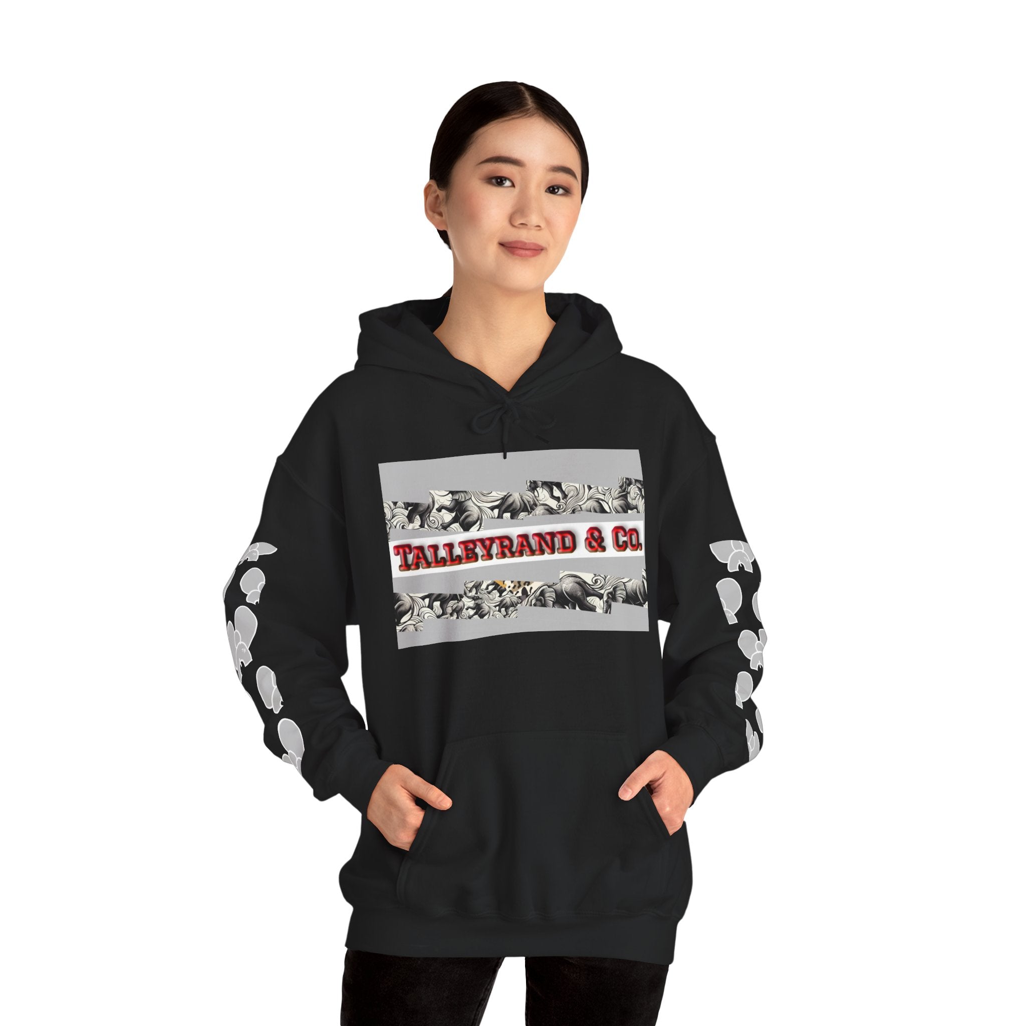 Talleyrand Band Hooded Sweatshirt Text Front/ picture back and picture sleeves