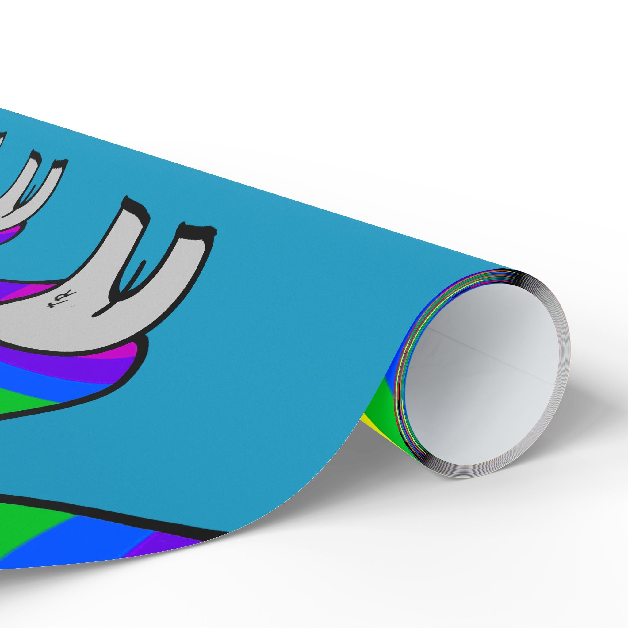 Rainbow Heart Elephant Wrapping Paper