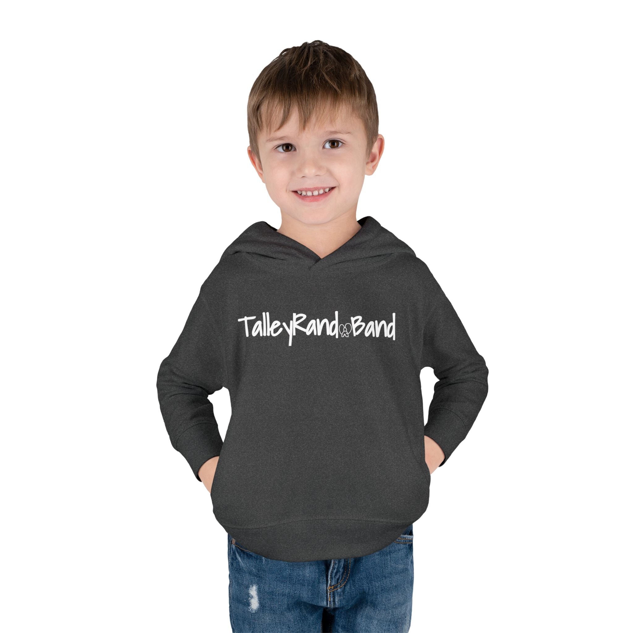 Kids Fleece Hoodie - TalleyRand Band Print Front - Stick Together Fam Back