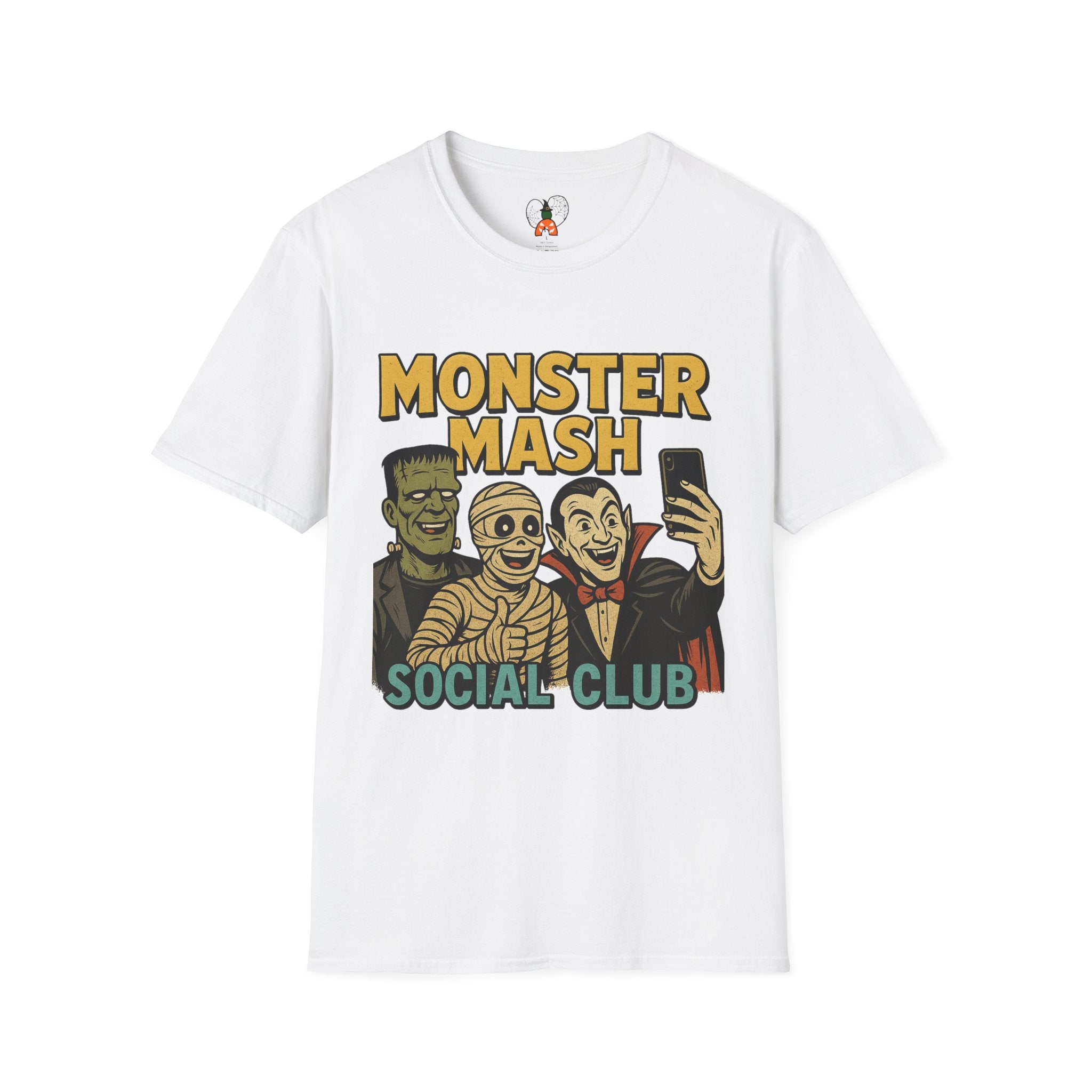 Halloween Monster Mash Social Club T-Shirt, Unisex Softstyle Tee, Spooky Party Shirt, Halloween Costume Tee, Fun Graphic Tee