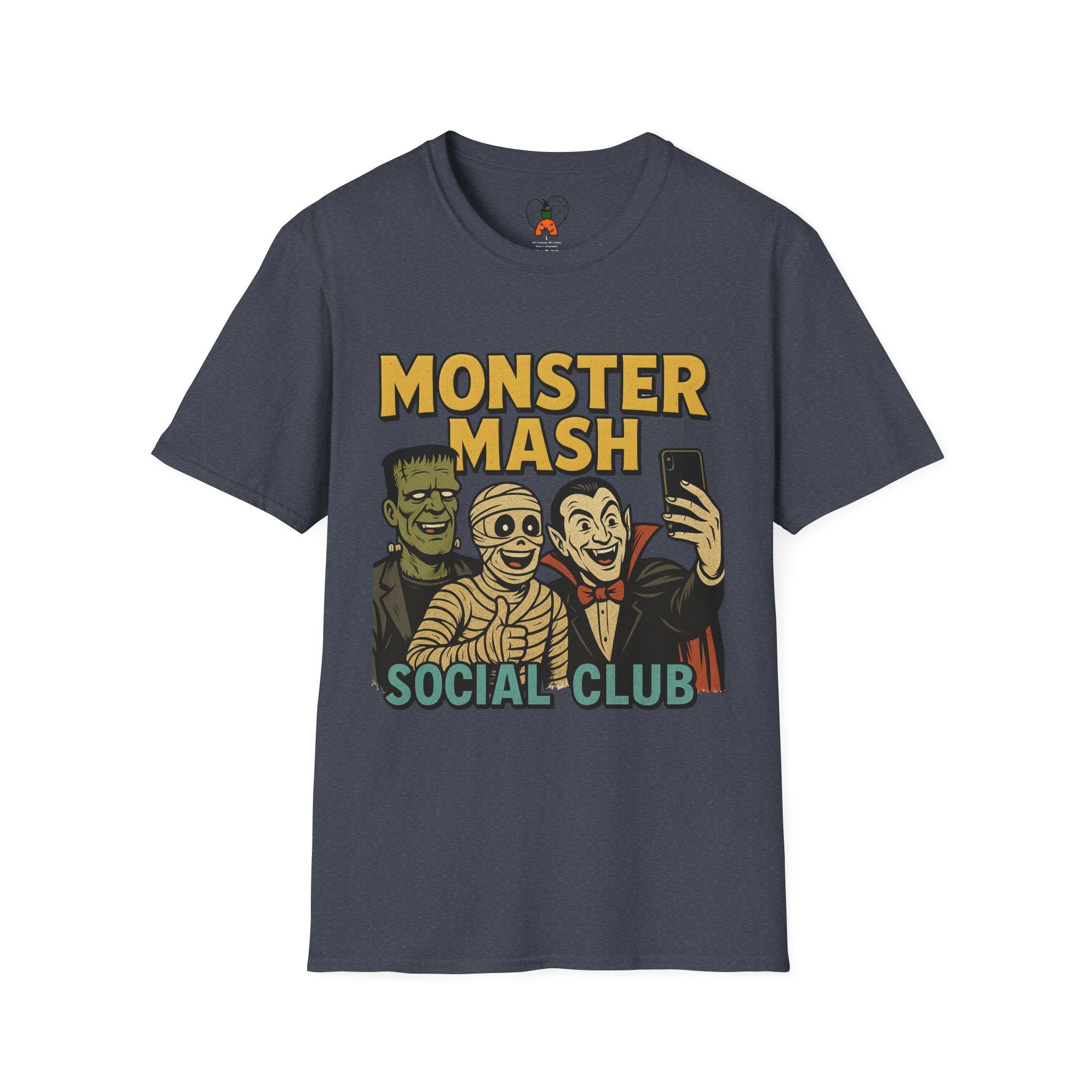 Halloween Monster Mash Social Club T-Shirt, Unisex Softstyle Tee, Spooky Party Shirt, Halloween Costume Tee, Fun Graphic Tee