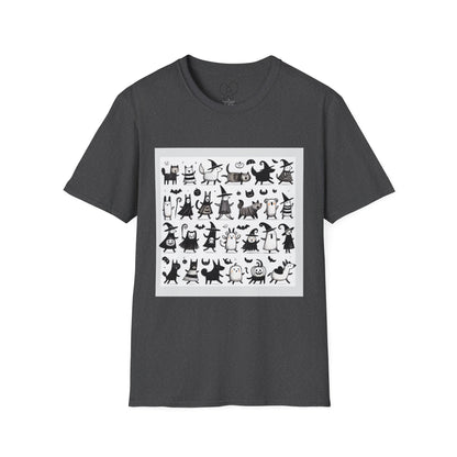 Cute Cartoon Characters Unisex T-Shirt, Graphic Tee, Fun Gift for Kids, Comfortable Apparel, Halloween, Birthday Shirt