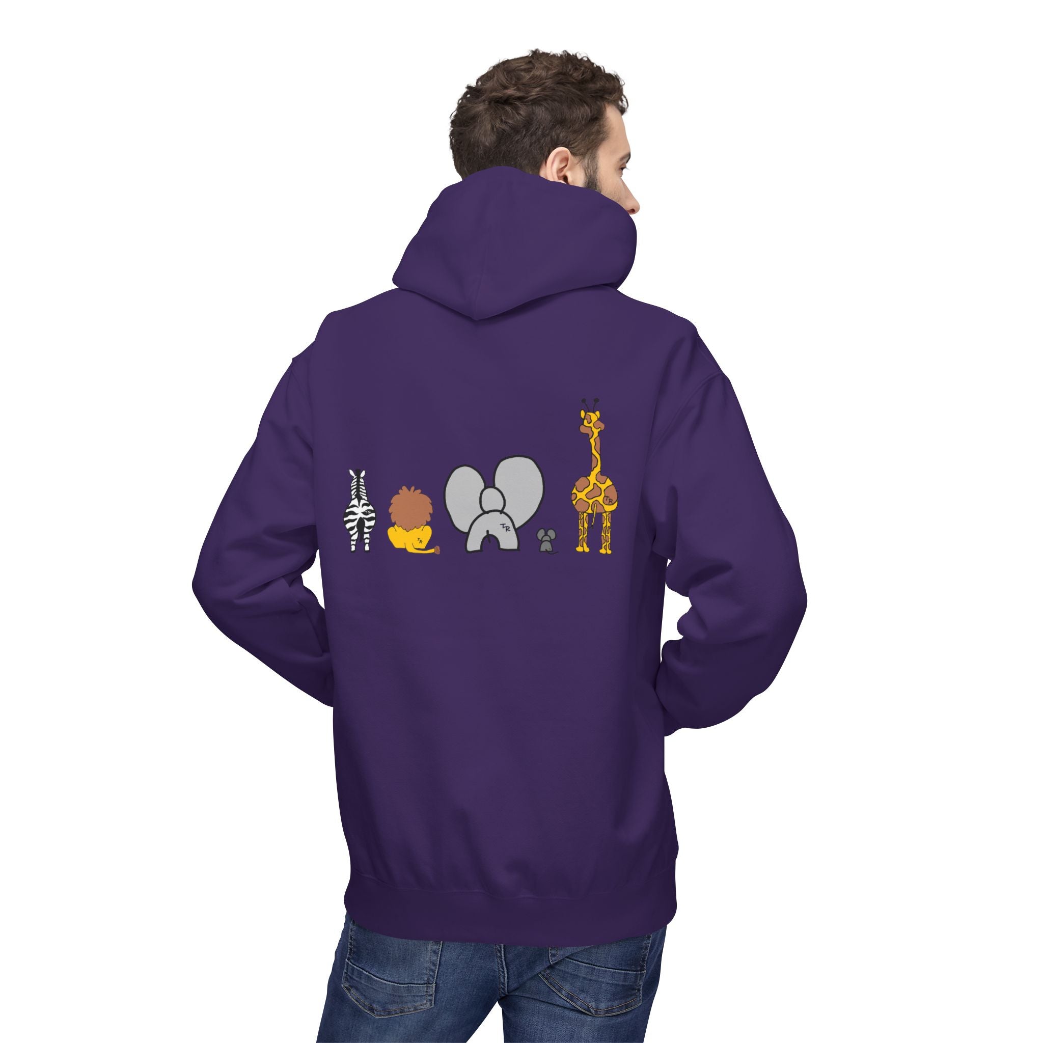 Safari Friends Hoodie — Cute Lion, Zebra, Elephant & Giraffe Graphic Pullover