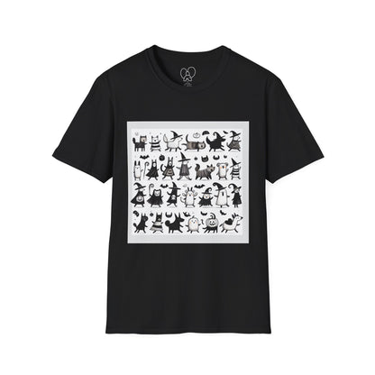 Cute Cartoon Characters Unisex T-Shirt, Graphic Tee, Fun Gift for Kids, Comfortable Apparel, Halloween, Birthday Shirt