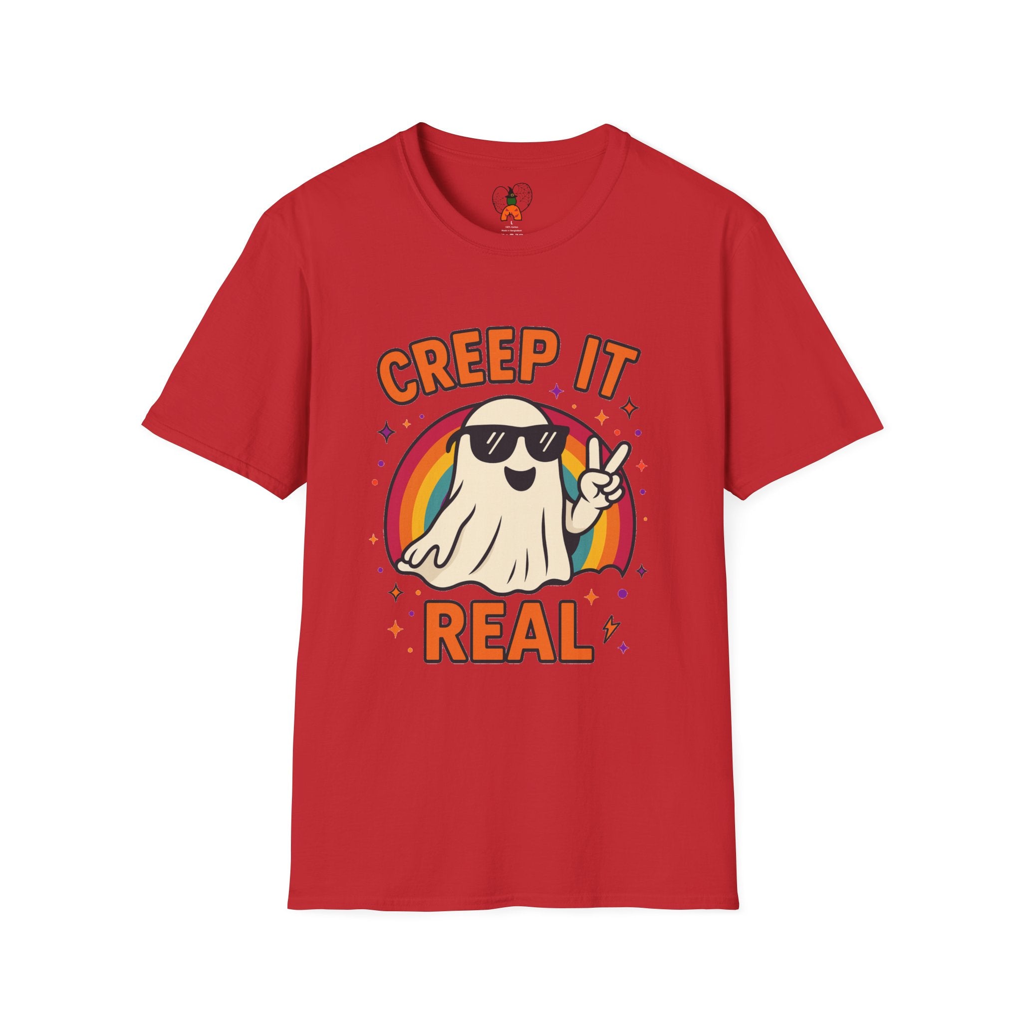 Creep It Real Ghost T-Shirt, Funny Ghost Tee, Unisex Halloween Shirt, Casual Everyday Wear, Gift for Halloween Lovers