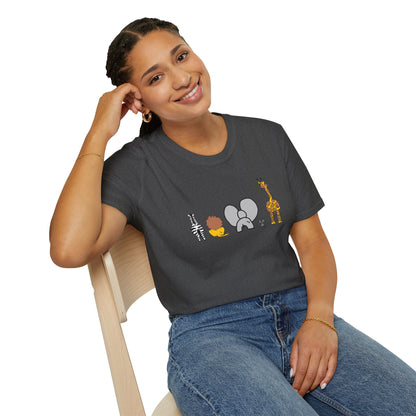 Animal Band Graphic T-Shirt, Cute Zoo Animal Tee, Unisex T-Shirt, Birthday Gift, Fun, Family, Party Outfit, Adventure Shirt