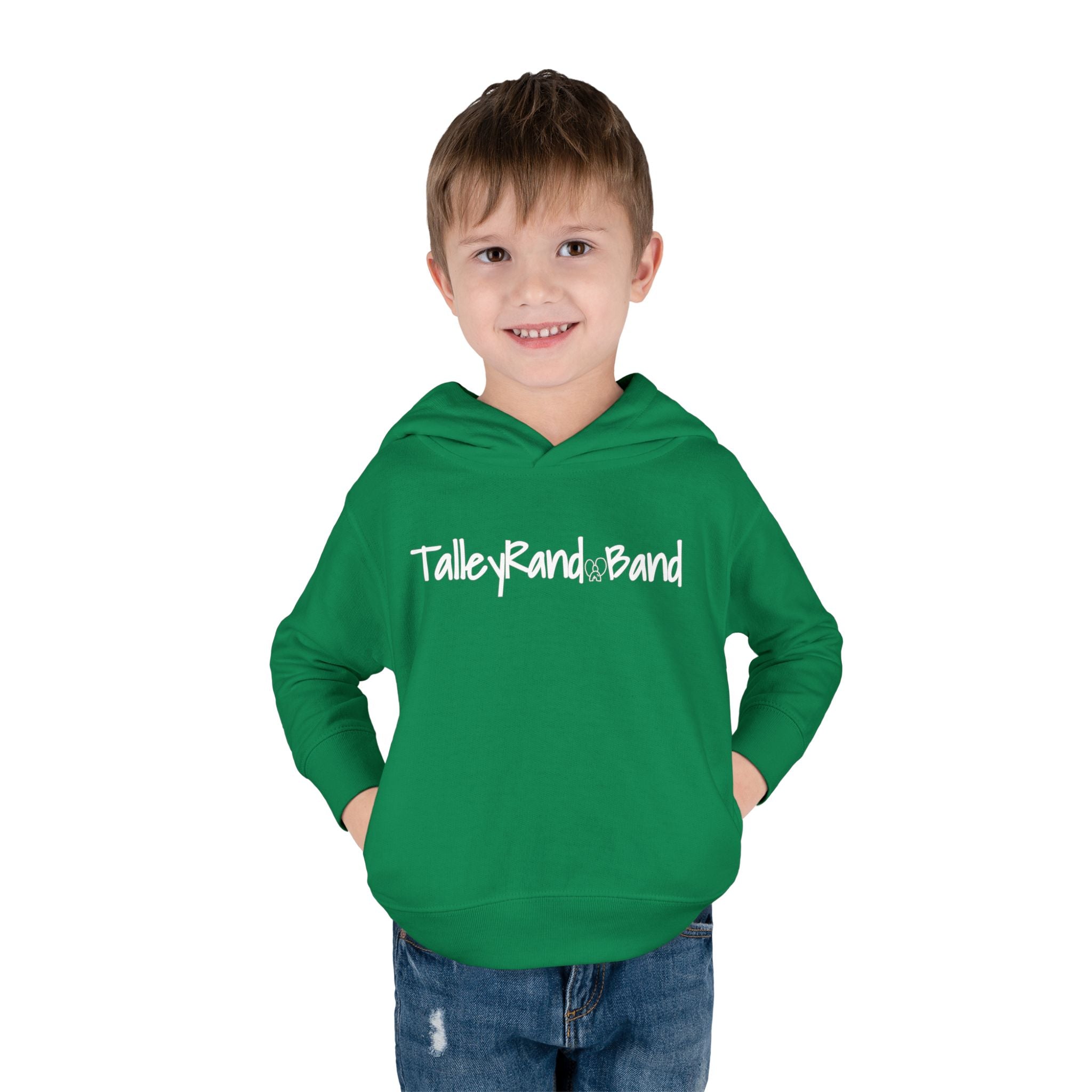 Kids Fleece Hoodie - TalleyRand Band Print Front - Stick Together Fam Back