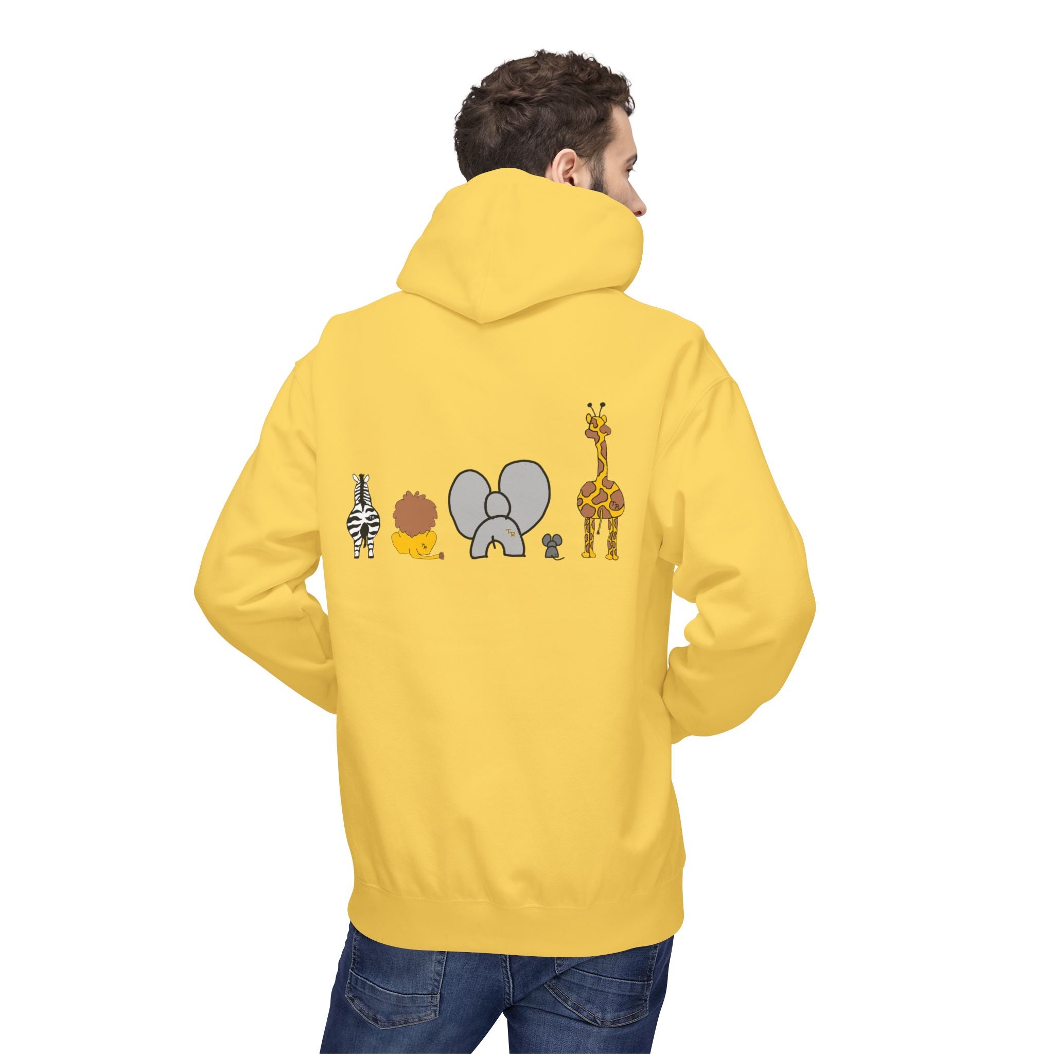 Safari Friends Hoodie — Cute Lion, Zebra, Elephant & Giraffe Graphic Pullover