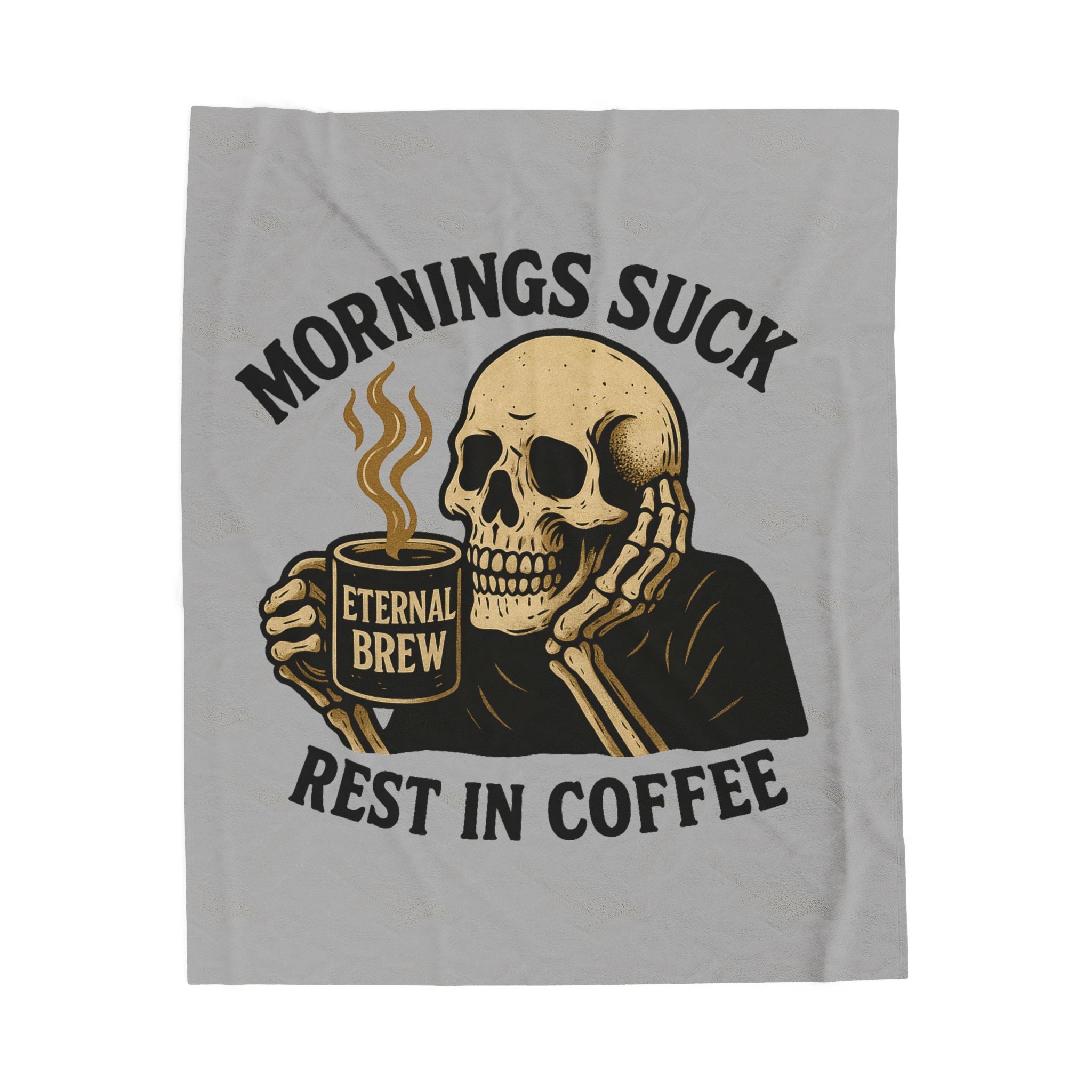 Velveteen Plush Blanket, Cozy Gift for Coffee Lovers, Home Decor, Funny Throw Blanket, Ideal for Mornings
