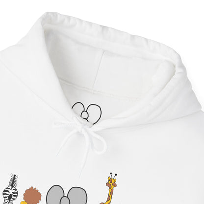 Whimsical Animal Sweatshirt, Cozy Unisex Hoodie for Kids & Teens, Fun Gift for Birthdays, Animal Lovers' Apparel