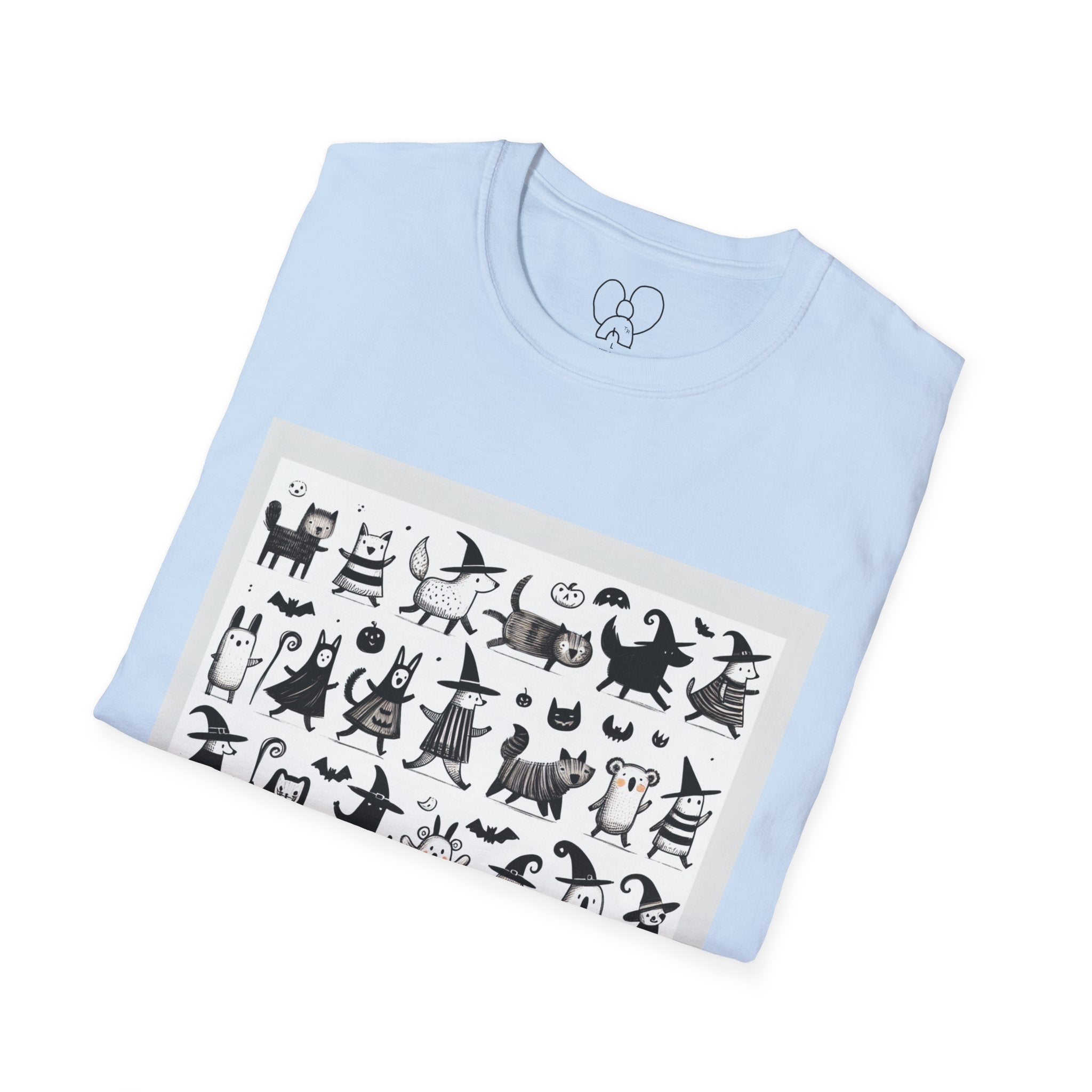 Cute Cartoon Characters Unisex T-Shirt, Graphic Tee, Fun Gift for Kids, Comfortable Apparel, Halloween, Birthday Shirt