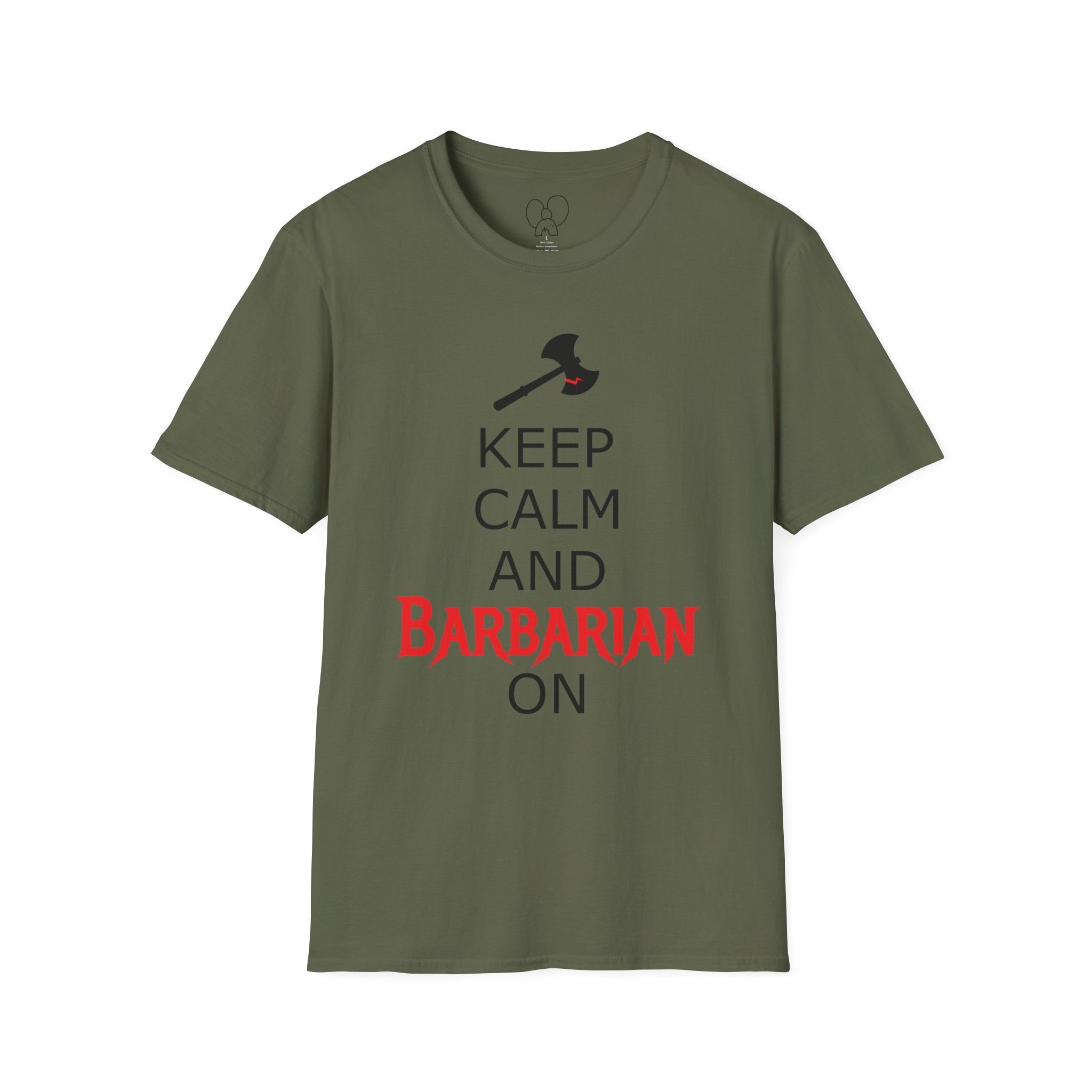 Keep Calm and Barbarian On Unisex Softstyle T-Shirt