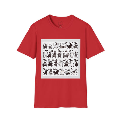 Cute Cartoon Characters Unisex T-Shirt, Graphic Tee, Fun Gift for Kids, Comfortable Apparel, Halloween, Birthday Shirt