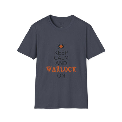 Keep Calm and Warlock On T-Shirt, Halloween Shirt, Gift for Witches, Unisex Tee, Spooky Style, Casual Everyday Wear