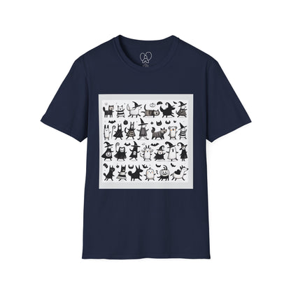 Cute Cartoon Characters Unisex T-Shirt, Graphic Tee, Fun Gift for Kids, Comfortable Apparel, Halloween, Birthday Shirt