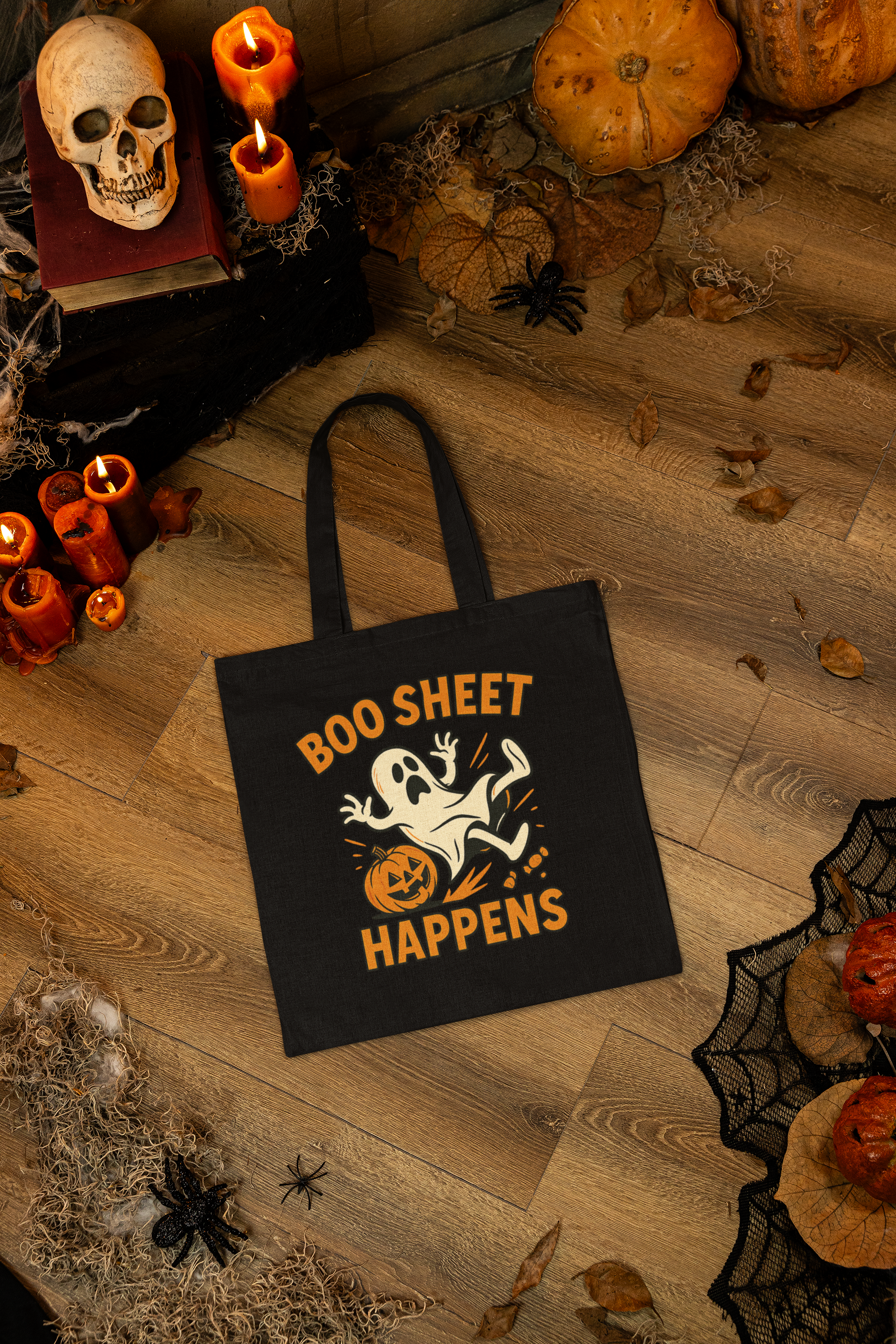 Halloween Ghost Tote Bag - Creep It Real, Eco-Friendly Shopping Bag, Fall Festival, Trick or Treat