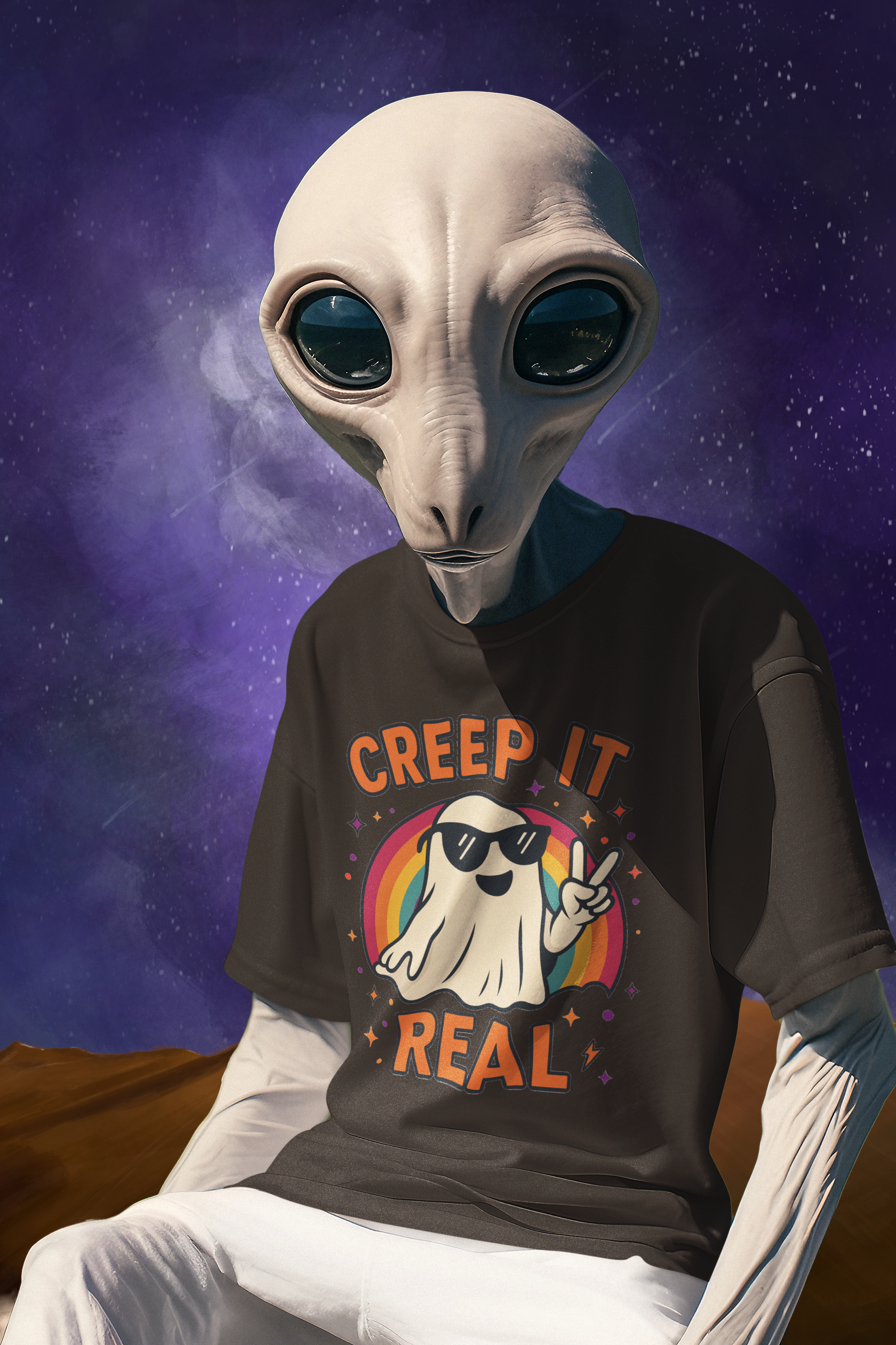 Creep It Real Ghost T-Shirt, Funny Ghost Tee, Unisex Halloween Shirt, Casual Everyday Wear, Gift for Halloween Lovers