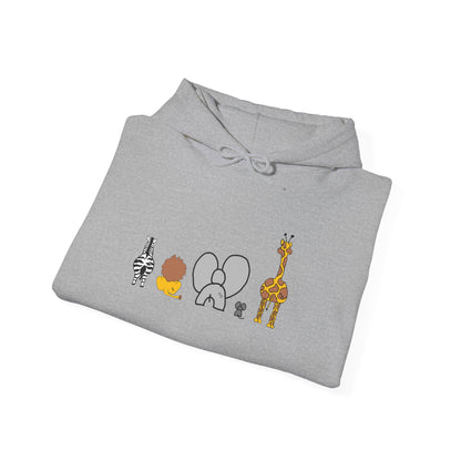 Whimsical Animal Sweatshirt, Cozy Unisex Hoodie for Kids & Teens, Fun Gift for Birthdays, Animal Lovers' Apparel