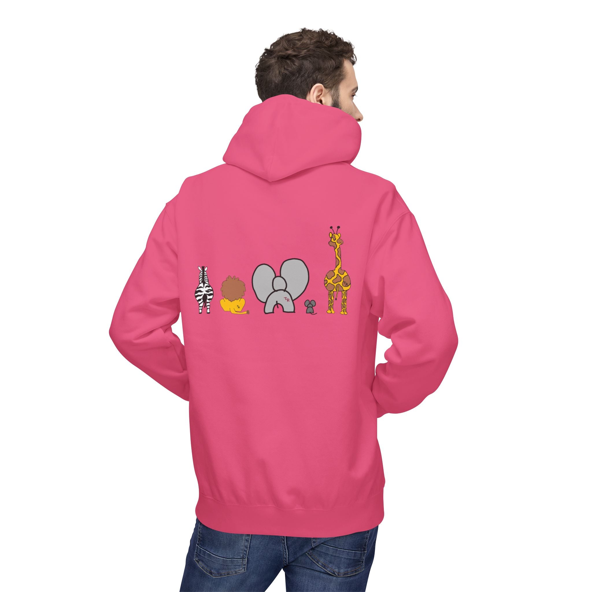 Safari Friends Hoodie — Cute Lion, Zebra, Elephant & Giraffe Graphic Pullover